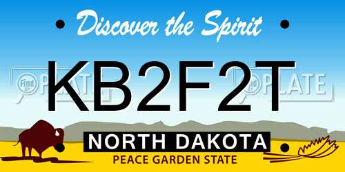 KB2F2T North Dakota License Plate