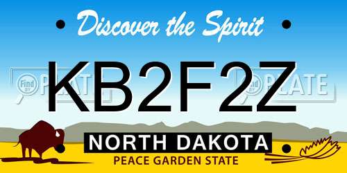 KB2F2Z North Dakota License Plate