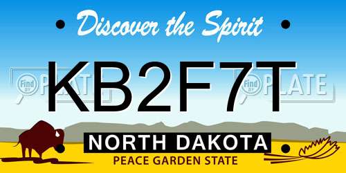 KB2F7T North Dakota License Plate