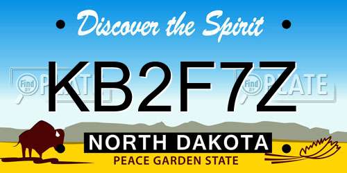 KB2F7Z North Dakota License Plate