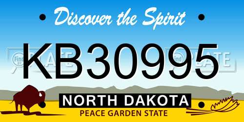 KB30995 North Dakota License Plate