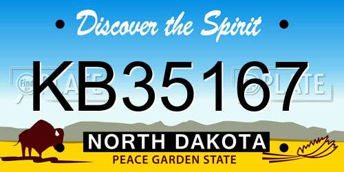 KB35167 North Dakota License Plate