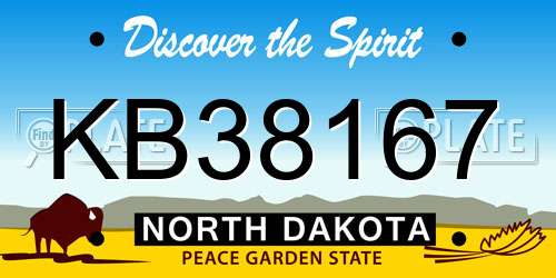 KB38167 North Dakota License Plate