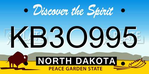 KB3O995 North Dakota License Plate