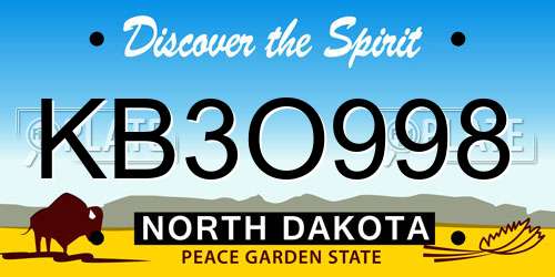 KB3O998 North Dakota License Plate
