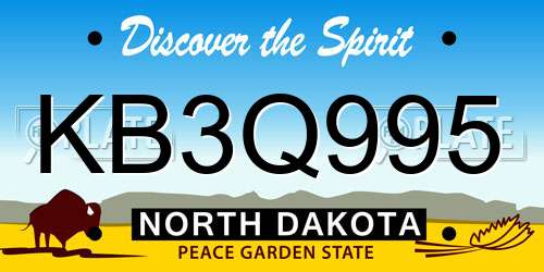 KB3Q995 North Dakota License Plate