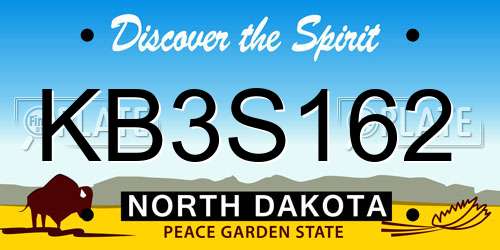 KB3S162 North Dakota License Plate