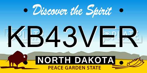 KB43VER North Dakota License Plate