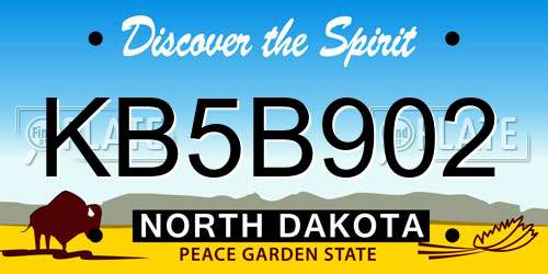 KB5B902 North Dakota License Plate