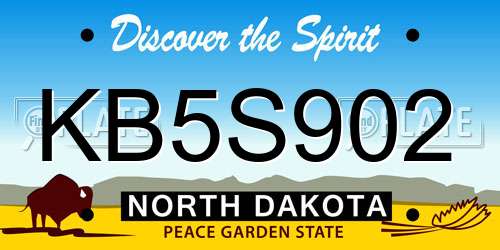 KB5S902 North Dakota License Plate