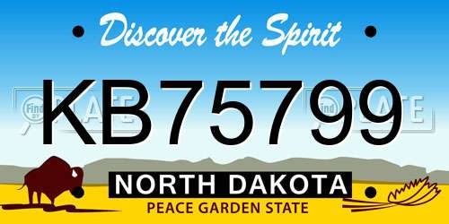 KB75799 North Dakota License Plate