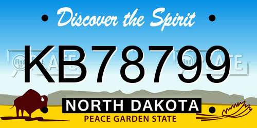 KB78799 North Dakota License Plate