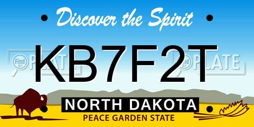 KB7F2T North Dakota License Plate