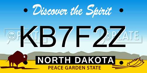 KB7F2Z North Dakota License Plate