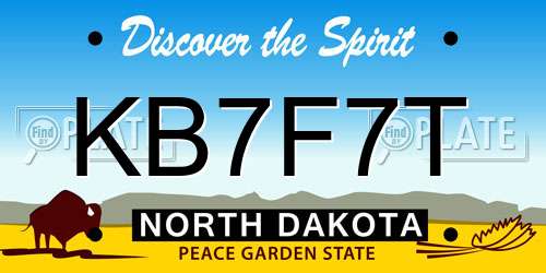 KB7F7T North Dakota License Plate