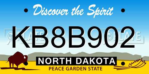 KB8B902 North Dakota License Plate