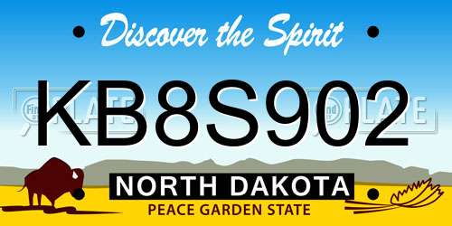 KB8S902 North Dakota License Plate
