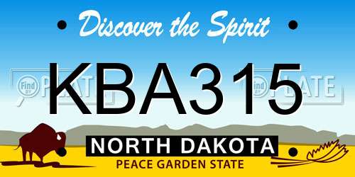 KBA315 North Dakota License Plate