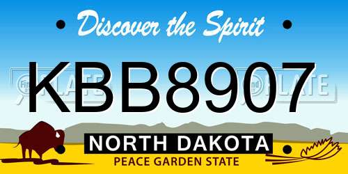 KBB8907 North Dakota License Plate