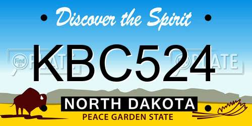 KBC524 North Dakota License Plate