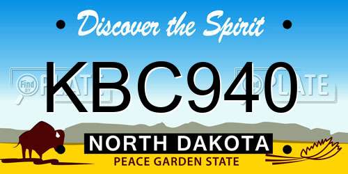 KBC940 North Dakota License Plate