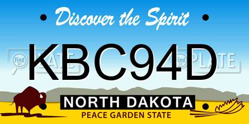 KBC94D North Dakota License Plate