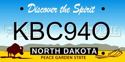 KBC94O North Dakota License Plate