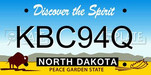KBC94Q North Dakota License Plate