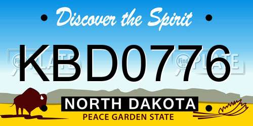 KBD0776 North Dakota License Plate