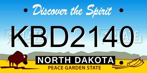 KBD2140 North Dakota License Plate