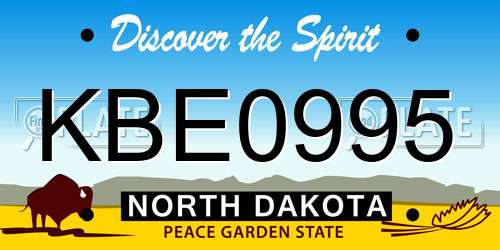 KBE0995 North Dakota License Plate