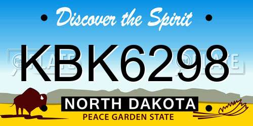 KBK6298 North Dakota License Plate