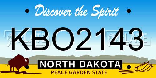 KBO2143 North Dakota License Plate