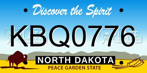 KBQ0776 North Dakota License Plate