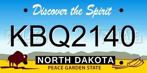 KBQ2140 North Dakota License Plate
