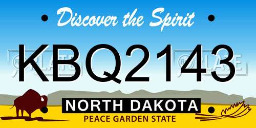 KBQ2143 North Dakota License Plate