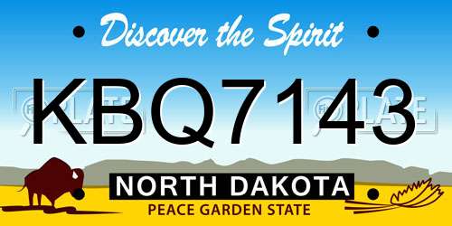 KBQ7143 North Dakota License Plate