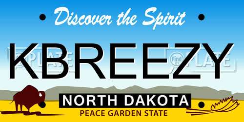 KBREEZY North Dakota License Plate