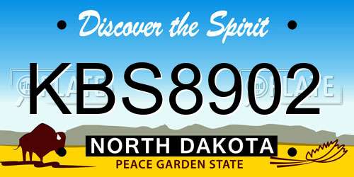 KBS8902 North Dakota License Plate