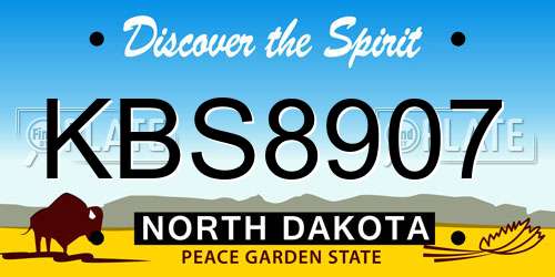 KBS8907 North Dakota License Plate