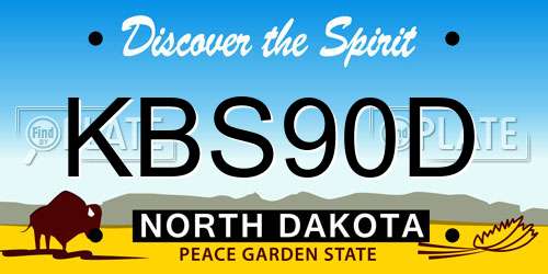 KBS90D North Dakota License Plate