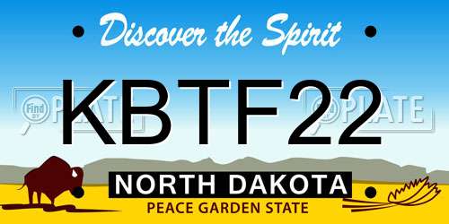 KBTF22 North Dakota License Plate