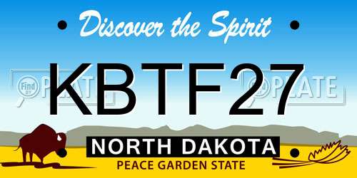 KBTF27 North Dakota License Plate