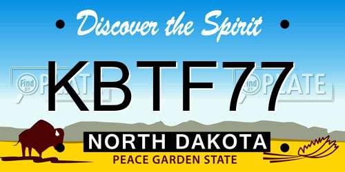 KBTF77 North Dakota License Plate