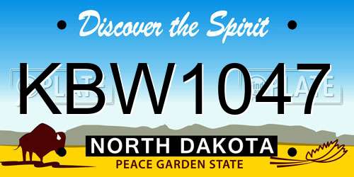 KBW1047 North Dakota License Plate
