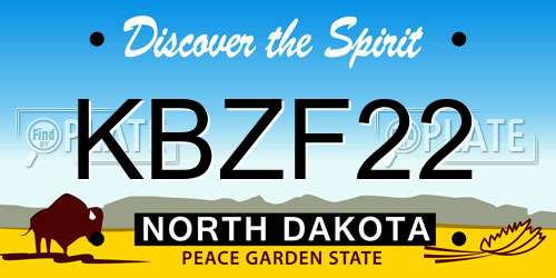 KBZF22 North Dakota License Plate