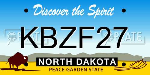 KBZF27 North Dakota License Plate