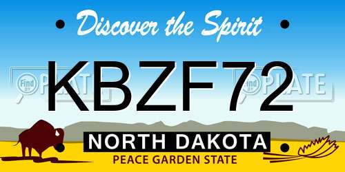 KBZF72 North Dakota License Plate