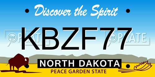KBZF77 North Dakota License Plate