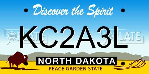 KC2A3L North Dakota License Plate